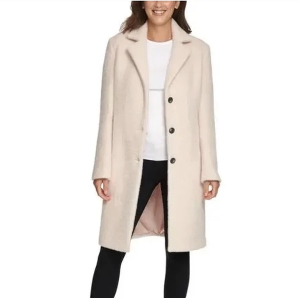 Dkny Jackets & Blazers - Women’s DKNY trench White/Pink Button Down Pea Coat